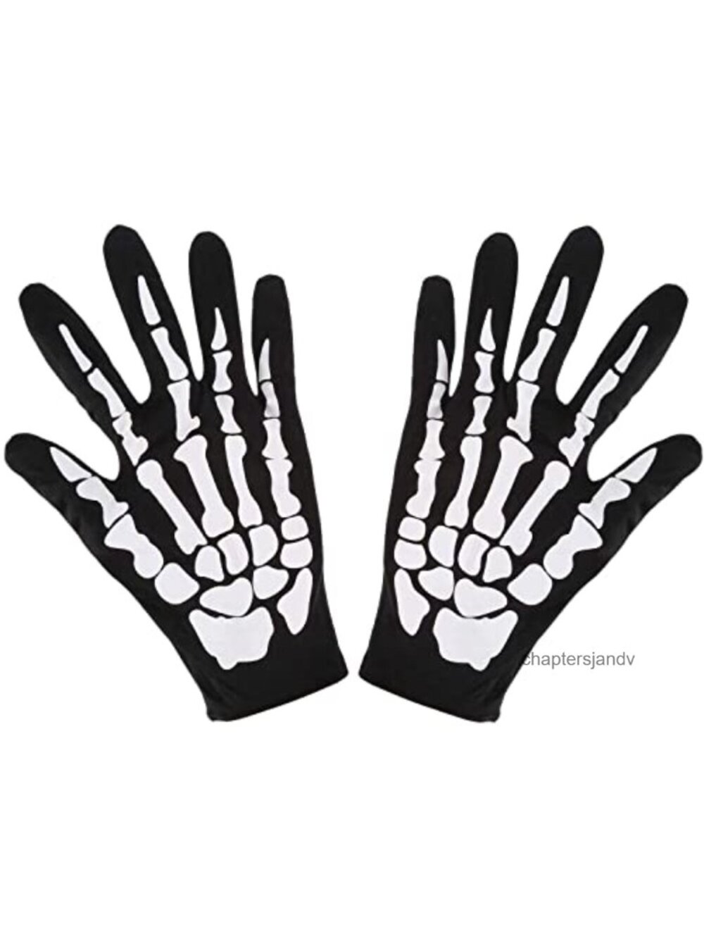 Unisex Skeleton Print Full Finger Gloves Halloween Cosplay Costume